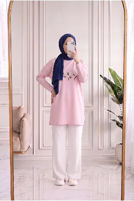 Laleay Zarif 5 Papatya Nakışlı Bluz-SS13148 Pembe