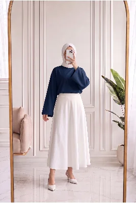 Nazgül Geniş Kollu Salaş Bluz-SS13072 Lacivert