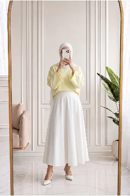 Nazgül Geniş Kollu Salaş Bluz-SS13072 Sarı