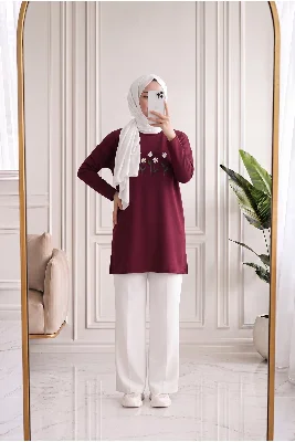 Laleay Zarif 5 Papatya Nakışlı Bluz-SS13148 Siyah